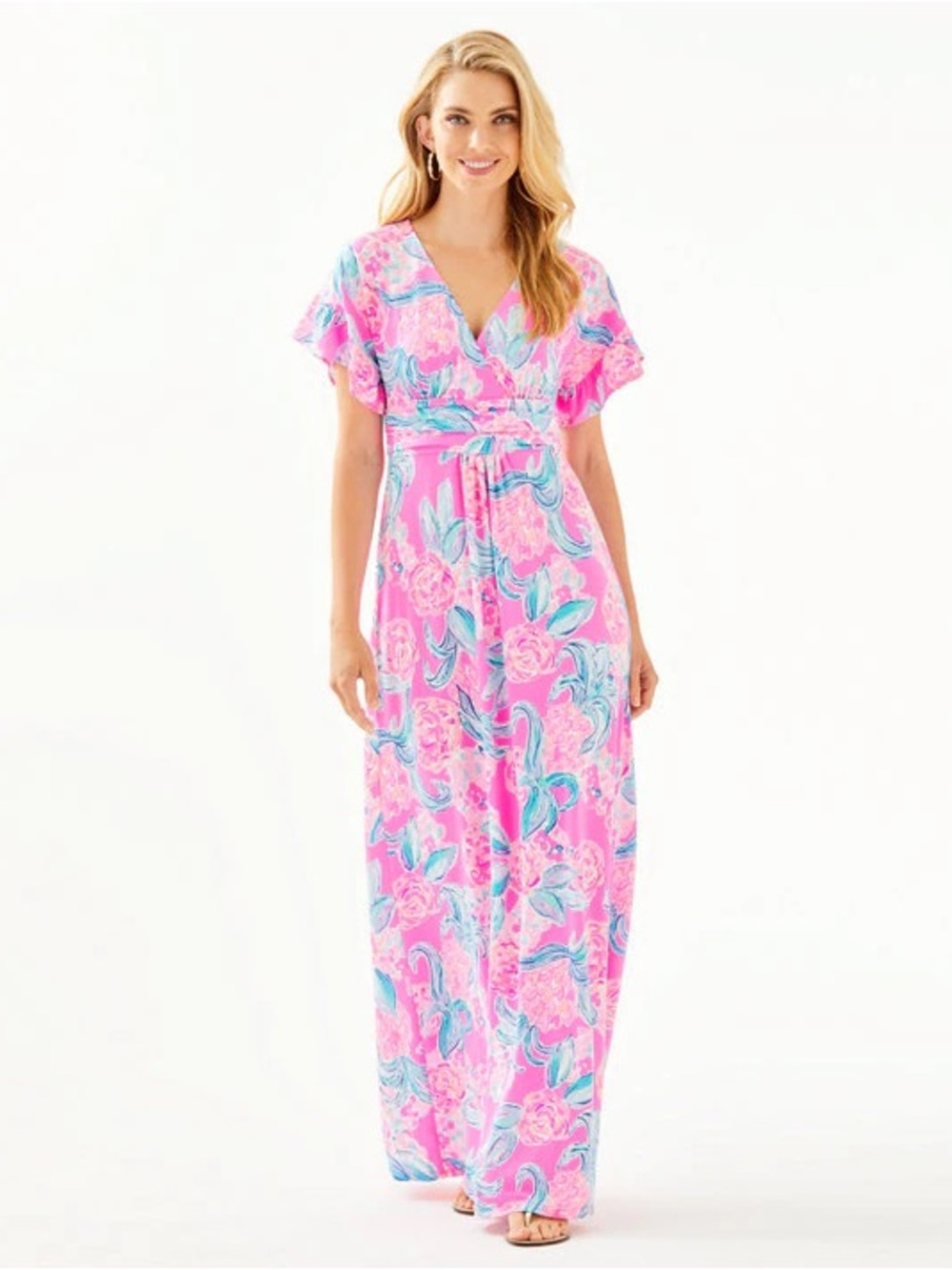 Lilly Pulitzer Jessi Maxi Dress in “Pinking Positive” XL